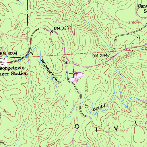 Topographic Map of Georgetown Control 460-002 Dam, CA
