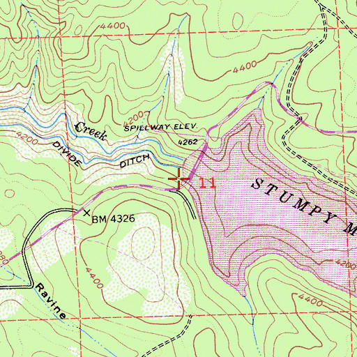 Topographic Map of Mark Edson 460-003 Dam, CA