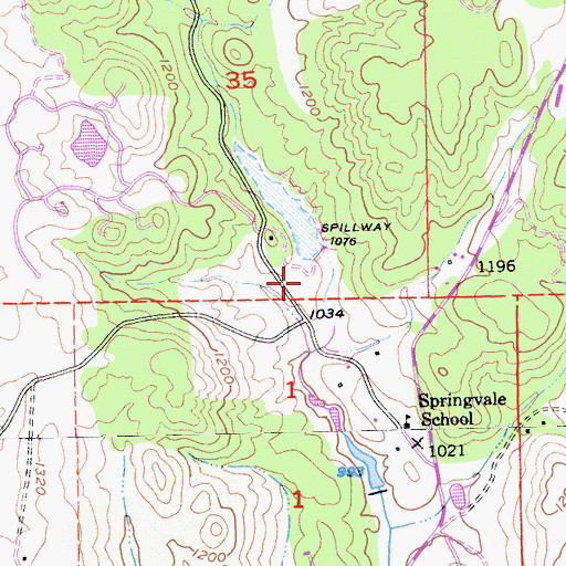 Topographic Map of Williamson Number 1 464 Dam, CA