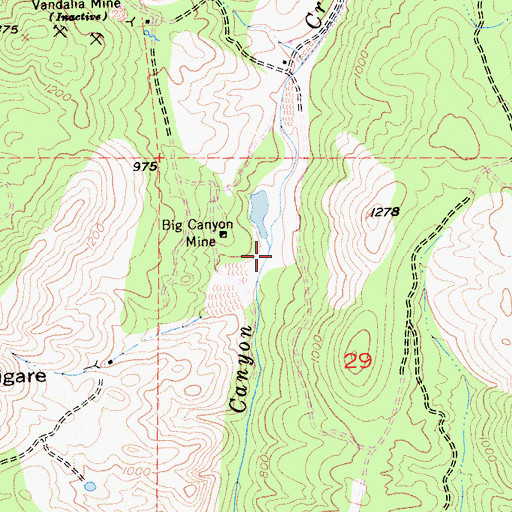 Topographic Map of Big Canyon Creek 469 Dam, CA