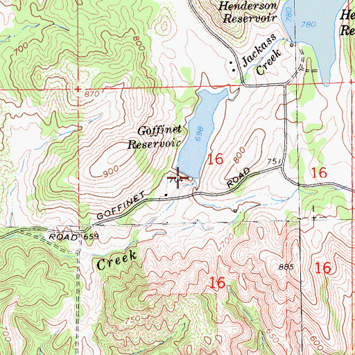 Topographic Map of Goffinet 470 Dam, CA