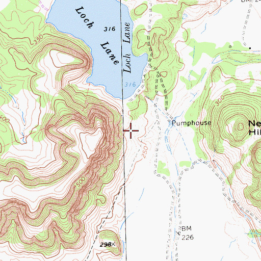 Topographic Map of Loch Lane Lake, CA