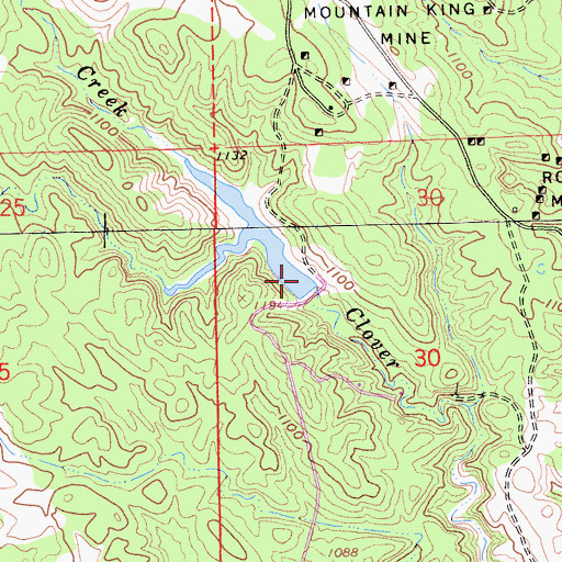 Topographic Map of Mountain King 501 Dam, CA