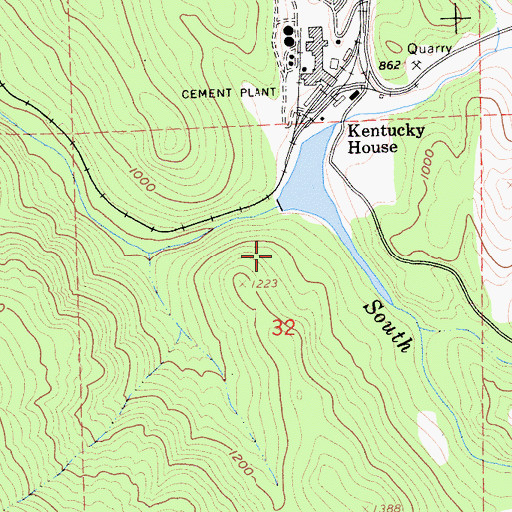 Topographic Map of Calaveras Cement 502 Dam, CA