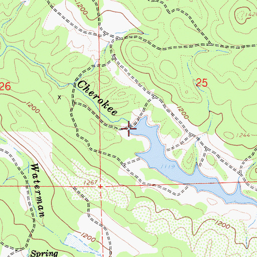 Topographic Map of Cherokee 509 Dam, CA