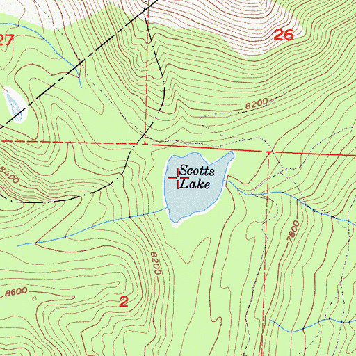 Topographic Map of Scott Lake 511 Dam, CA