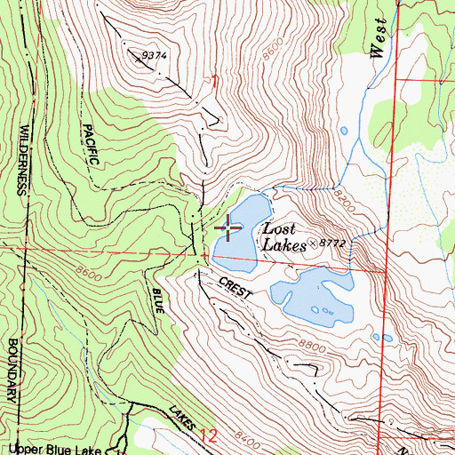 Topographic Map of Lost Lake West 512-002 Dam, CA