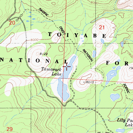 Topographic Map of Tamarac Lake 513-005 Dam, CA