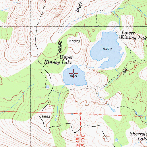 Topographic Map of Upper Kinney Lake 513-006 Dam, CA