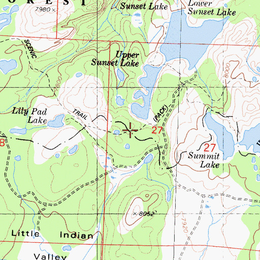 Topographic Map of Upper Sunset Lake 513-007 Dam, CA