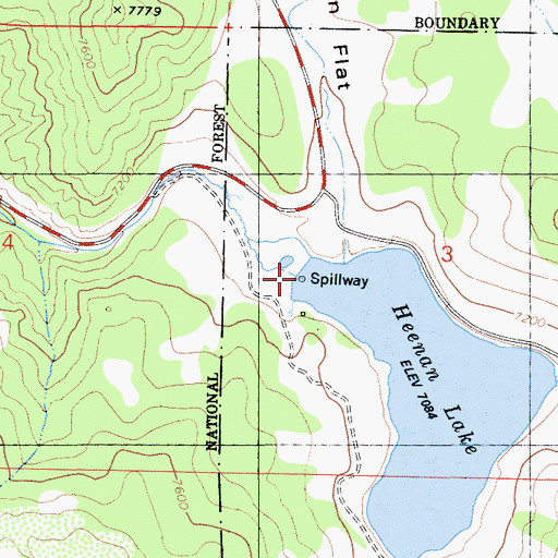Topographic Map of Heenan Lake 514 Dam, CA