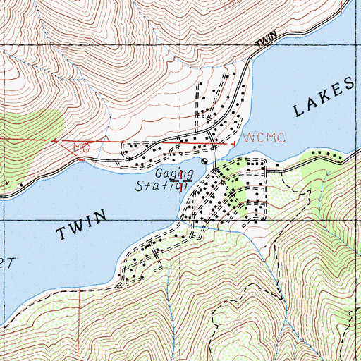 Topographic Map of Upper Twin Lake 531 Dam, CA