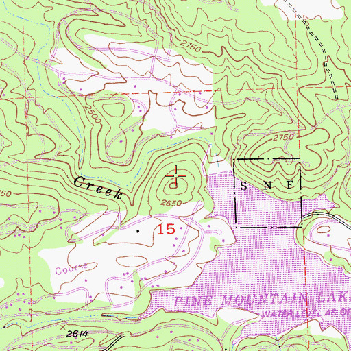 Topographic Map of Big Creek 557 Dam, CA