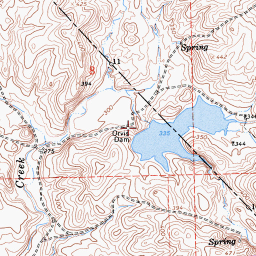 Topographic Map of Orvis 560 Dam, CA