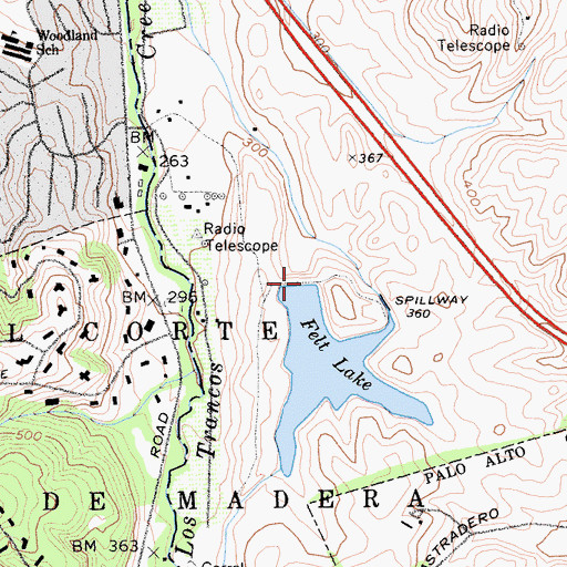 Topographic Map of Felt Lake 614-002 Dam, CA