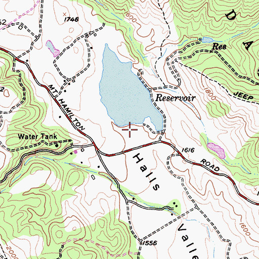 Topographic Map of Grant Company Number 2 1057-002 Dam, CA