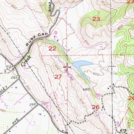Topographic Map of Peabody 627 Dam, CA