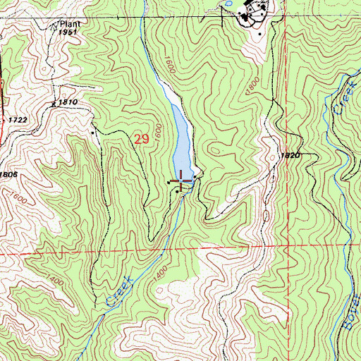 Topographic Map of Mill Creek 630 Dam, CA