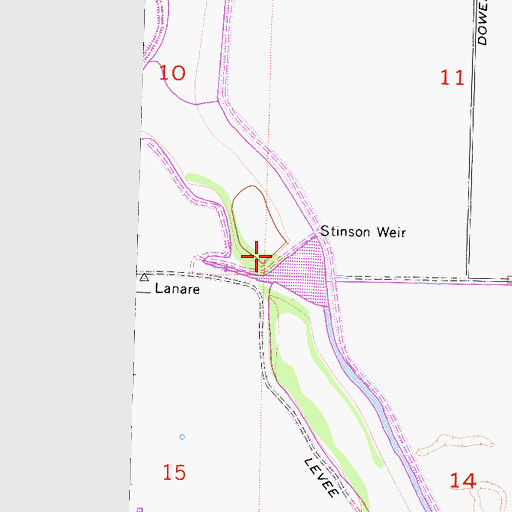 Topographic Map of Stinson Weir 696, CA