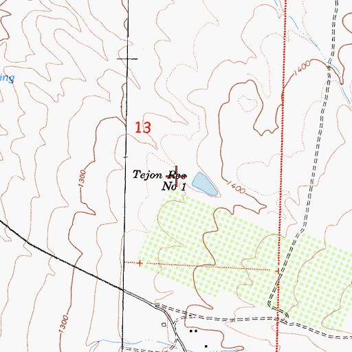 Topographic Map of Tejon Storage Number 1 734 Dam, CA
