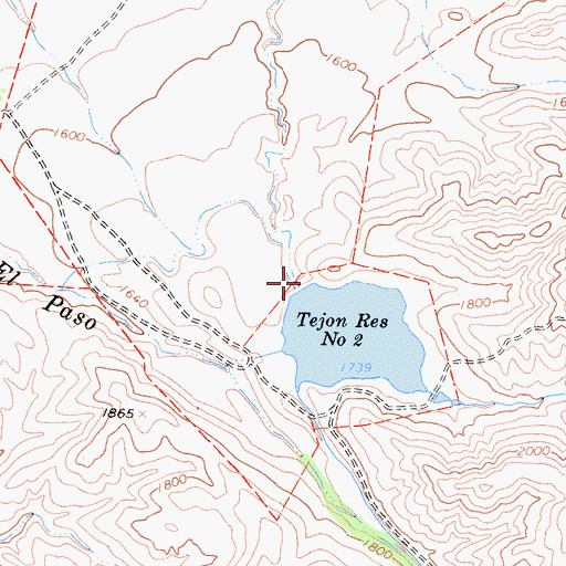 Topographic Map of Tejon Storage Number 2 734-002 Dam, CA