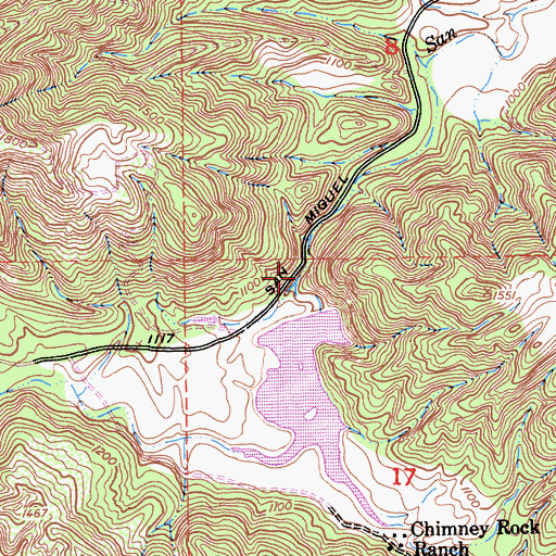 Topographic Map of San Marcos 745 Dam, CA