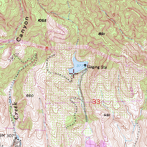 Topographic Map of Rancho Del Ciervo 752 Dam, CA
