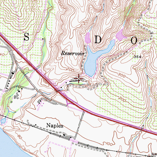 Topographic Map of Dos Pueblos 754 Dam, CA