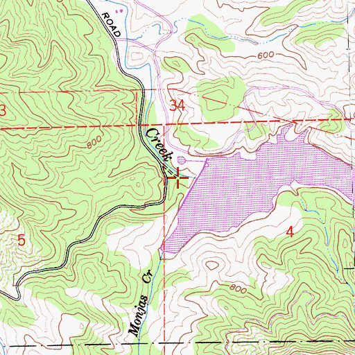 Topographic Map of Alisal Creek 756 Dam, CA