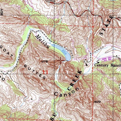 Topographic Map of Century 001-071 Dam, CA