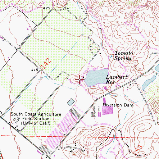 Topographic Map of Lambert 793 Dam, CA