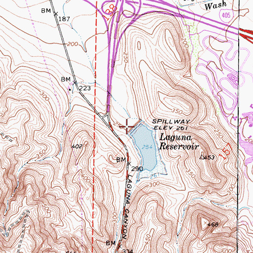 Topographic Map of Laguna 793-005 Dam, CA