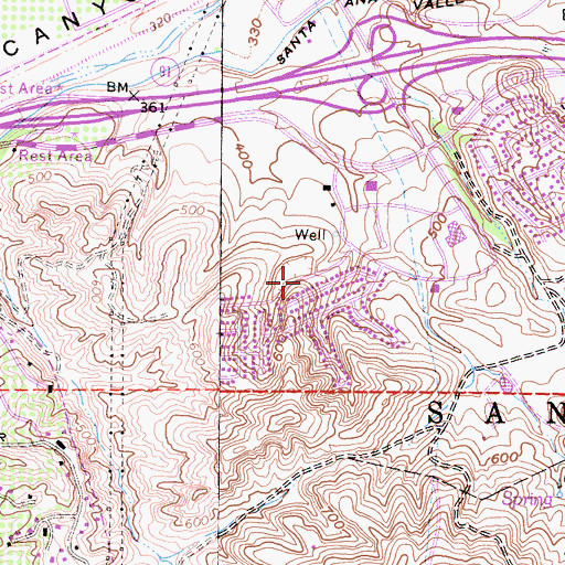 Topographic Map of Harvill Number 1 798-002 Dam, CA