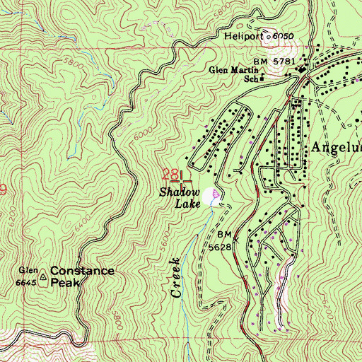 Topographic Map of Glen Martin 800 Dam, CA