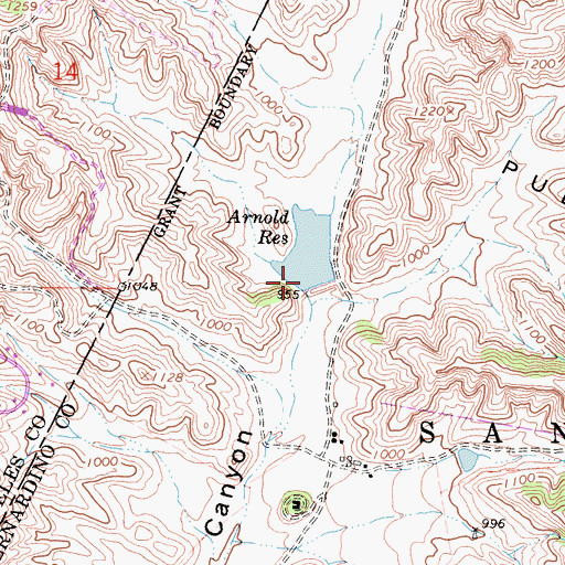 Topographic Map of Chino Ranch Number 1 2025 Dam, CA