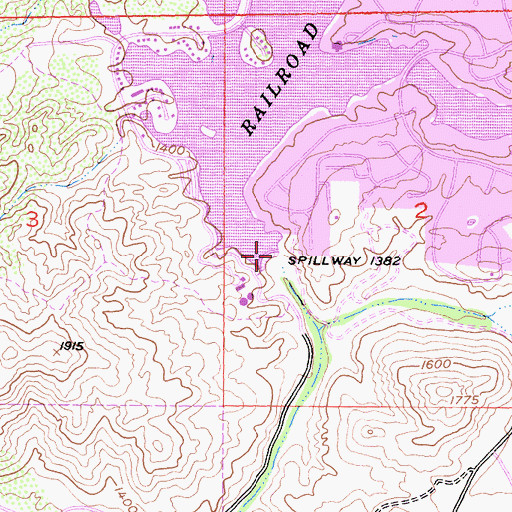 Topographic Map of Railroad Canyon 818 Dam, CA