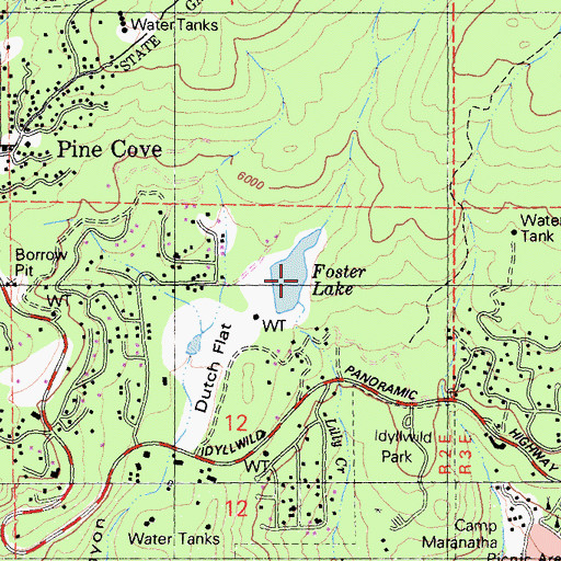Topographic Map of Foster 827 Dam, CA