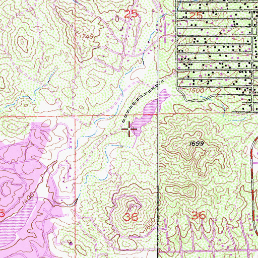 Topographic Map of Quail Valley 829 Dam, CA
