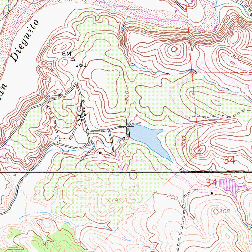 Topographic Map of Fairbanks 836 Dam, CA