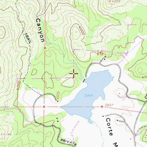 Topographic Map of Corte Madera 837 Dam, CA