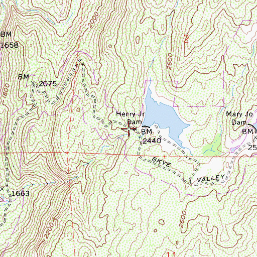 Topographic Map of Henry Jr 841 Dam, CA