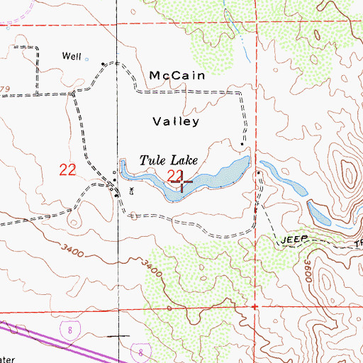 Topographic Map of West 844 Dam, CA