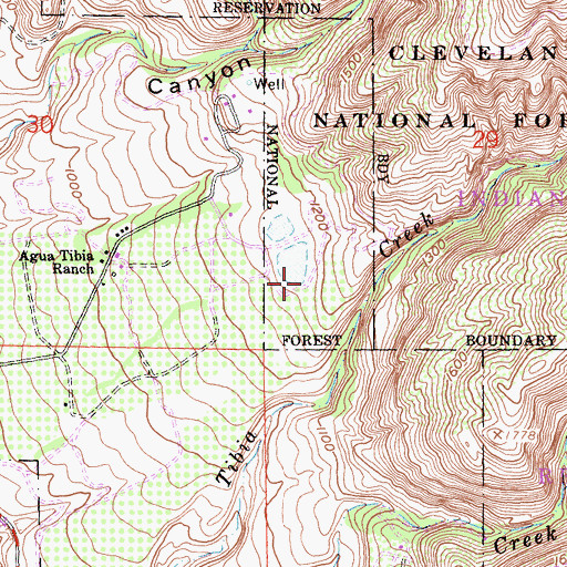 Topographic Map of Agua Tibia 849 Dam, CA