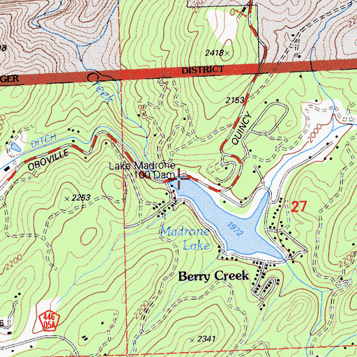 Topographic Map of Lake Madrone 1004 Dam, CA
