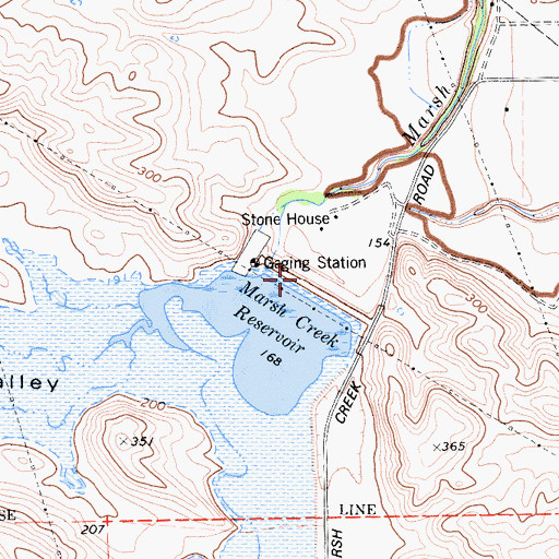 Topographic Map of Marsh Creek 1007-002 Dam, CA