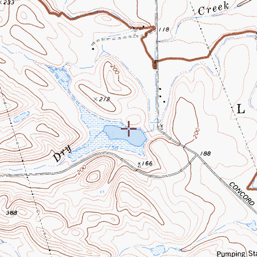 Topographic Map of Dry Creek 1007-004 Dam, CA