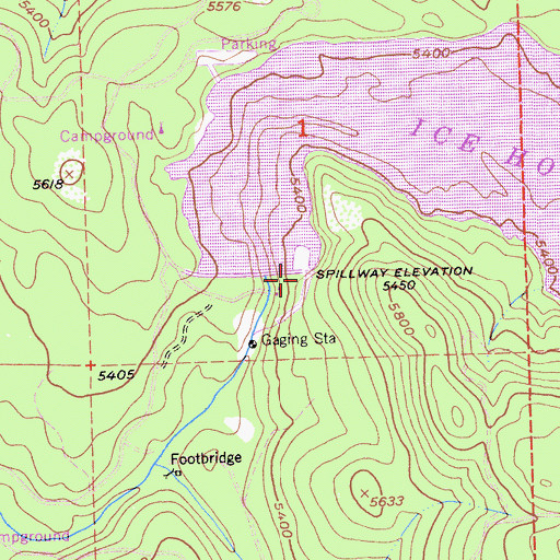 Topographic Map of Ice House 1009 Dam, CA