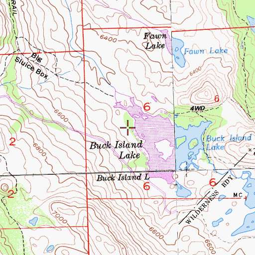 Topographic Map of Buck Island 1009-008 Dam, CA