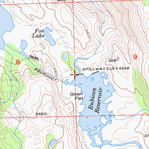 Topographic Map of Rubicon 1009-009 Dam, CA