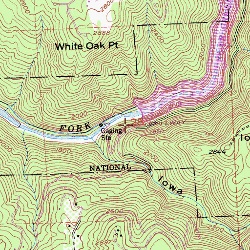 Topographic Map of Slab Creek 1009-011 Dam, CA